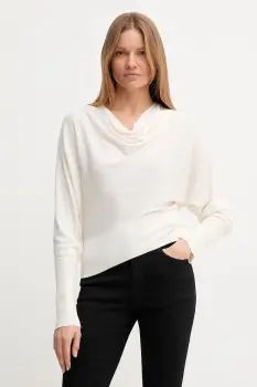 United Colors of Benetton pulover de matase culoarea bej, light, 1ZRED10E8 imagine