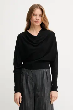 United Colors of Benetton pulover de matase culoarea negru, light, 1ZRED10E8 imagine