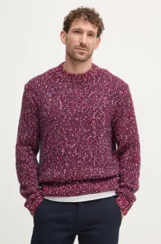 United Colors of Benetton pulover din amestec de lana barbati, culoarea bordo, 116NU108M imagine