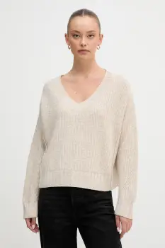 United Colors of Benetton pulover din amestec de lana culoarea bej, 126WD402Z imagine