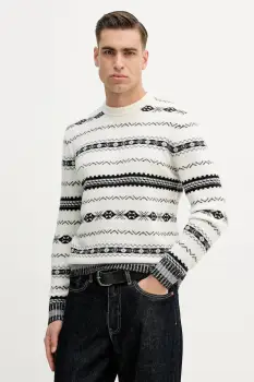 United Colors of Benetton pulover din amestec de lana culoarea bej, 18AYK10AP imagine