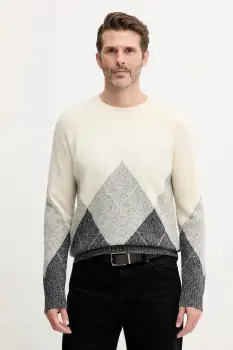 United Colors of Benetton pulover din amestec de lana culoarea bej, 1NGVK10B2 imagine