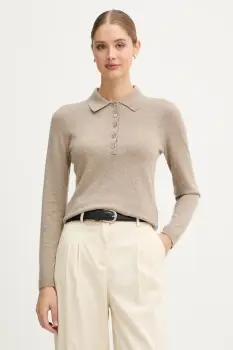 United Colors of Benetton pulover din amestec de lana culoarea bej, light, 102HD301H imagine