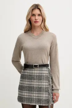 United Colors of Benetton pulover din amestec de lana culoarea bej, light, 102HD4032 imagine