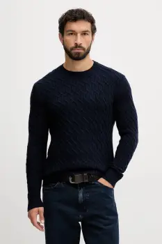 United Colors of Benetton pulover din amestec de lana culoarea bleumarin, 1335U10A9 imagine