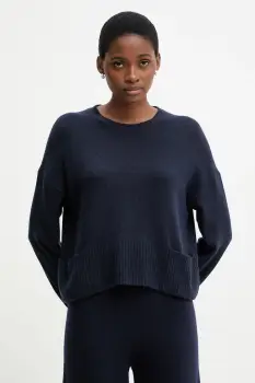 United Colors of Benetton pulover din amestec de lana culoarea bleumarin, light, 126WD10E4 imagine