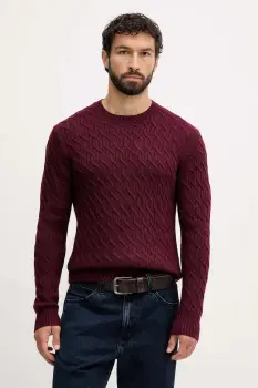 United Colors of Benetton pulover din amestec de lana culoarea bordo, 1335U10A9 imagine