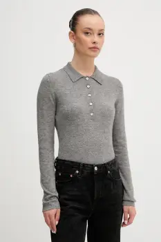 United Colors of Benetton pulover din amestec de lana culoarea gri, light, 102HD301H imagine