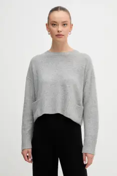 United Colors of Benetton pulover din amestec de lana culoarea gri, light, 126WD10E4 imagine