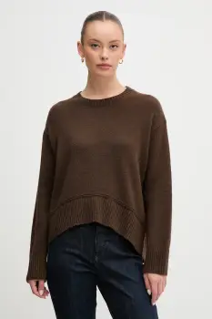 United Colors of Benetton pulover din amestec de lana culoarea maro, 1244D10BC imagine