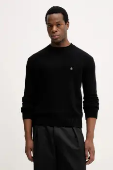 United Colors of Benetton pulover din amestec de lana culoarea negru, 1444U10AZ imagine