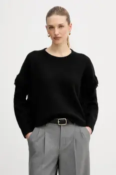 United Colors of Benetton pulover din amestec de lana culoarea negru, 191VD10EZ imagine