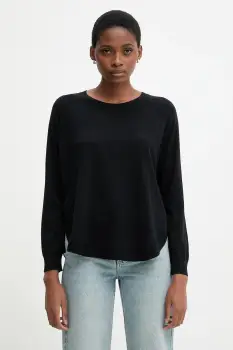 United Colors of Benetton pulover din amestec de lana culoarea negru, light, 1Y6SD10EG imagine