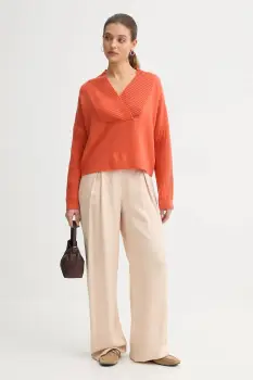 United Colors of Benetton pulover din amestec de lana culoarea portocaliu, 1444D403H imagine