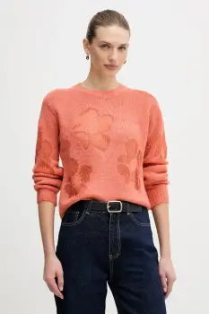 United Colors of Benetton pulover din amestec de lana culoarea portocaliu, 18L4E10EW imagine