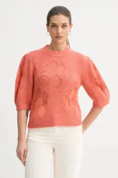 United Colors of Benetton pulover din amestec de lana culoarea portocaliu, light, 18L4E10EV imagine