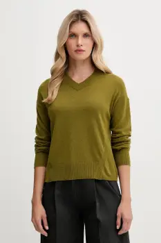 United Colors of Benetton pulover din amestec de lana culoarea verde, light, 102HD4032 imagine