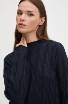 United Colors of Benetton pulover din amestec de lana femei, culoarea albastru marin, 1335D2467 imagine