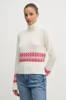 United Colors of Benetton pulover din amestec de lana femei, culoarea bej, 1126E203J imagine