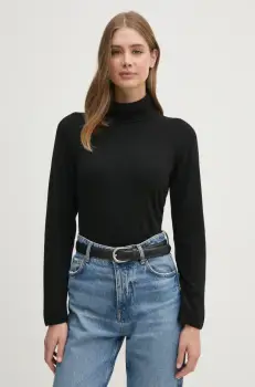 United Colors of Benetton pulover din amestec de lana femei, culoarea gri, light, cu guler, 1035D2551 imagine