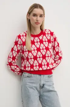 United Colors of Benetton pulover din amestec de lana femei, culoarea rosu, 1032E10BI imagine