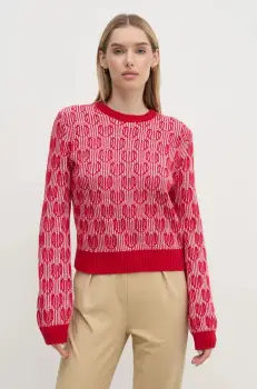 United Colors of Benetton pulover din amestec de lana femei, culoarea rosu, 1435E10BO imagine