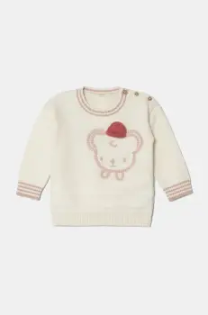 United Colors of Benetton pulover din amestec de lana pentru bebelusi culoarea bej, 1WUAB1012 imagine