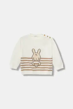 United Colors of Benetton pulover din amestec de lana pentru bebelusi culoarea bej, light, 10F4B101H imagine