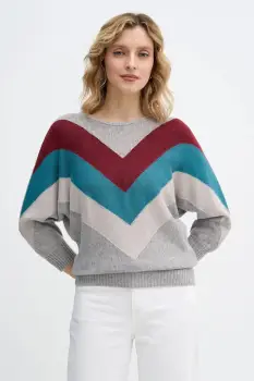 United Colors of Benetton pulover din amestec de lana x Stranger Things culoarea gri, light, 1VUDE10EP imagine