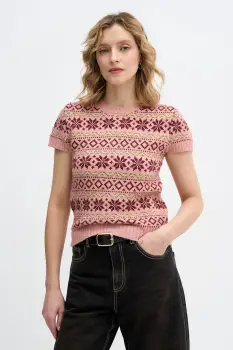 United Colors of Benetton pulover din amestec de lana x Stranger Things culoarea roz, 171RE10EN imagine