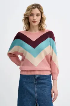 United Colors of Benetton pulover din amestec de lana x Stranger Things culoarea roz, light, 1VUDE10EP imagine