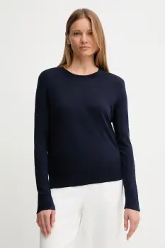 United Colors of Benetton pulover din amestec de matase femei, culoarea bleumarin, light, 1ZRED10CP imagine