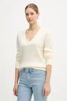 United Colors of Benetton pulover din amestec de mohair culoarea bej, 1VAAD10EX imagine