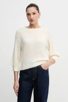 United Colors of Benetton pulover din amestec de mohair culoarea bej, 1VAAD10F4 imagine