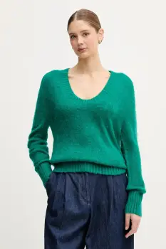 United Colors of Benetton pulover din amestec de mohair culoarea verde, 1VAAD10EX imagine
