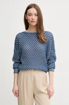 United Colors of Benetton pulover femei, culoarea bleumarin, calduros, 1194E10D9 imagine