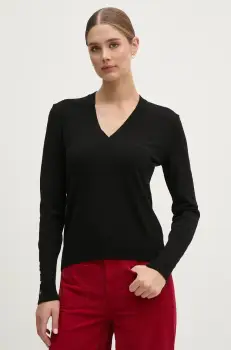 United Colors of Benetton pulover femei, culoarea negru, light, 104HD402A imagine