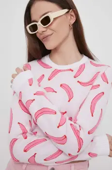 United Colors of Benetton pulover femei, culoarea roz, light imagine