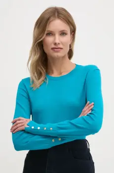 United Colors of Benetton pulover femei, culoarea turcoaz, light, 104HD10CB imagine