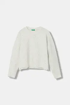 United Colors of Benetton pulover pentru copii din amestec de lana culoarea bej, 1VPUC108V imagine