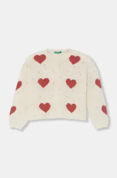 United Colors of Benetton pulover pentru copii din amestec de lana culoarea bej, light, 1076H102A imagine