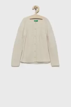 United Colors of Benetton pulover pentru copii din amestec de lana culoarea bej, light imagine