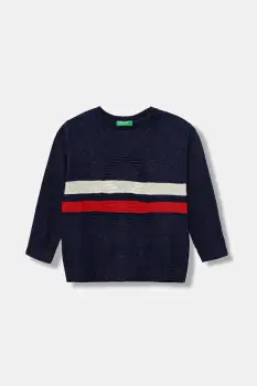 United Colors of Benetton pulover pentru copii din amestec de lana culoarea bleumarin, light, 1041H102X imagine