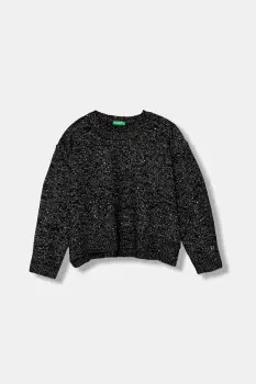 United Colors of Benetton pulover pentru copii din amestec de lana culoarea negru, 1VPUC108V imagine