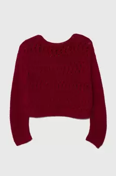 United Colors of Benetton pulover pentru copii din amestec de lana culoarea roz imagine