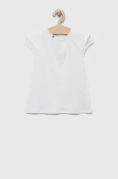 United Colors of Benetton rochie bebe culoarea alb, mini, evazati imagine