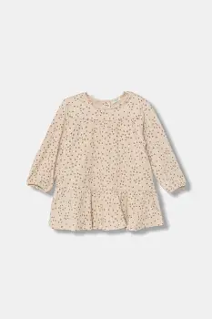 United Colors of Benetton rochie bebe culoarea bej, midi, evazati, 35CUAV00M imagine