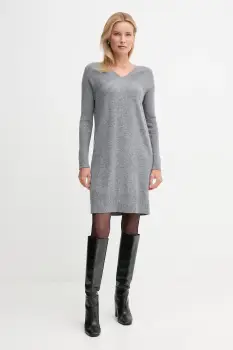 United Colors of Benetton rochie cu lana culoarea gri, mini, drept, 1044DV02C imagine