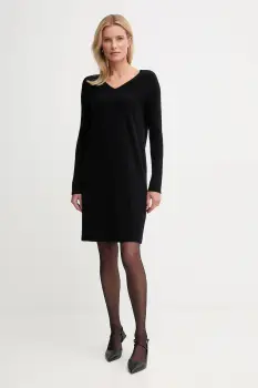 United Colors of Benetton rochie cu lana culoarea negru, mini, drept, 1044DV02C imagine