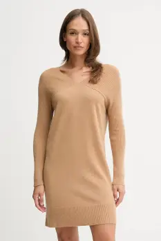 United Colors of Benetton rochie cu lana culoarea verde, mini, drept, 1044DV02C imagine